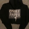 Women's Black crop hoodie, C-More Paper original money logo women's hoodie (black). Women's Department, Women's apparel, clothing for women. C-More Paper is Top Apparel & Clothing Brand for Women & Men | C-More Paper https://cmorepaper.com/