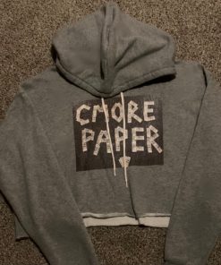 Women's Gray crop hoodie, C-More Paper original money logo women's hoodie (grey). Women's Department, Women's apparel, clothing for women. C-More Paper is Top Apparel & Clothing Brand for Women & Men | C-More Paper https://cmorepaper.com/