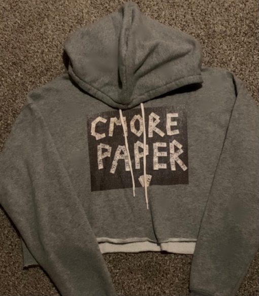 Women's Gray crop hoodie, C-More Paper original money logo women's hoodie (grey). Women's Department, Women's apparel, clothing for women. C-More Paper is Top Apparel & Clothing Brand for Women & Men | C-More Paper https://cmorepaper.com/