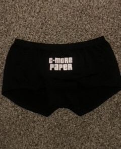 Women's boyshort panties, C-More Paper Grand Theft Auto style logo women's panties (black). Women's underwear, ladies undergarments, Women's Department, ladies department, Women's apparel, clothing for women. C-More Paper is Top Apparel & Clothing Brand for Women & Men | C-More Paper https://cmorepaper.com/